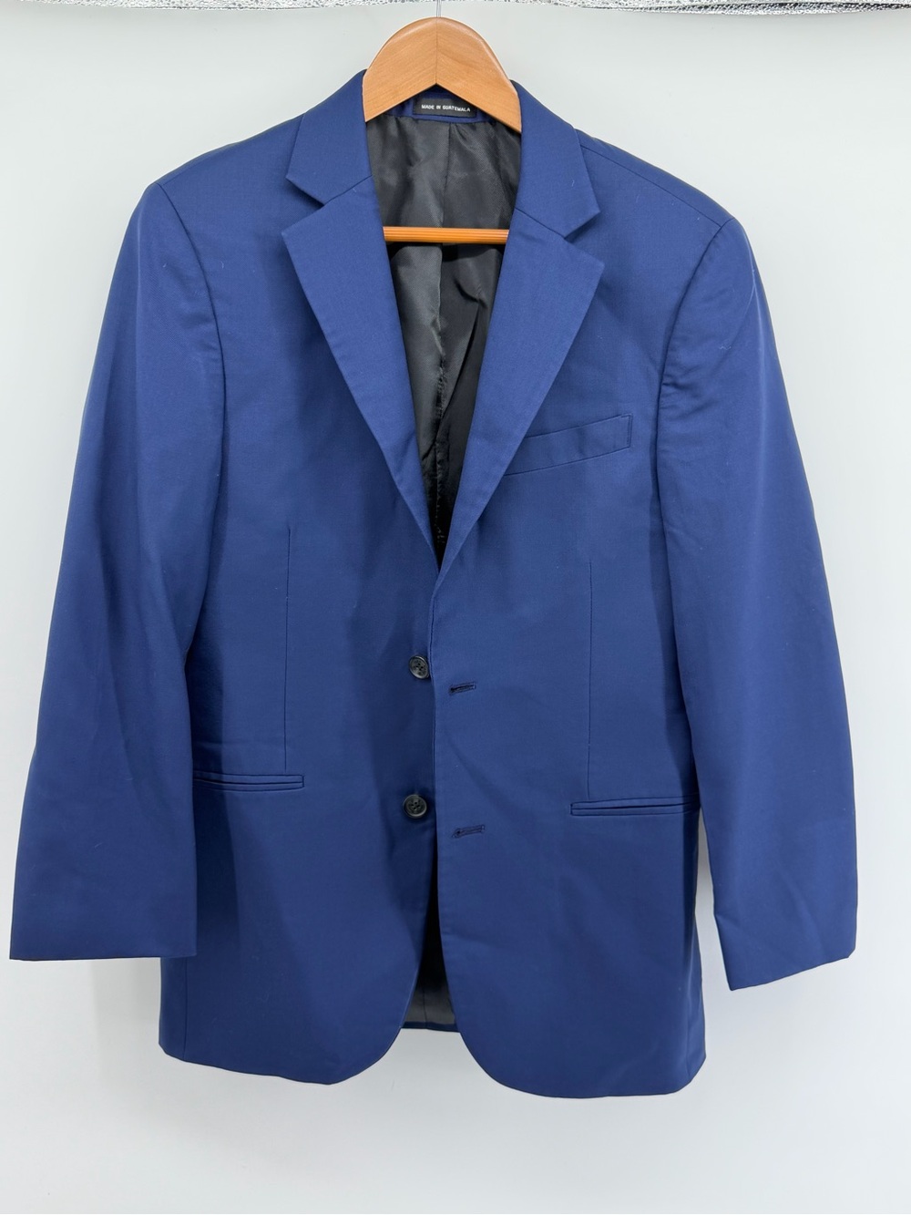 BLACK by Vera Wang Blue Suit Jacket Blazer 36R Slim Fit Super 120s Wool